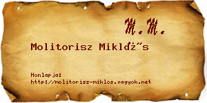 Molitorisz Miklós névjegykártya